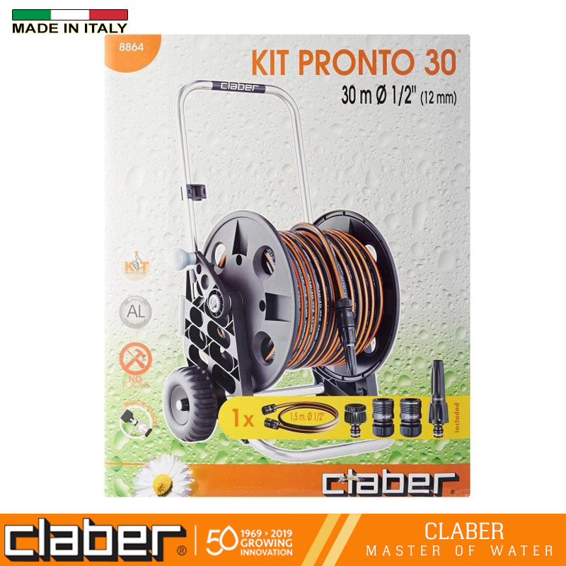 Cuộn vòi tưới cây dạng xe dẩy 30m Kit Pronto Claber 8864