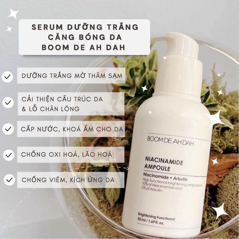 Serum dưỡng trắng da căng bóng giảm mụn BOOM DE AH DAH Niacinamide Ampoule 50ml