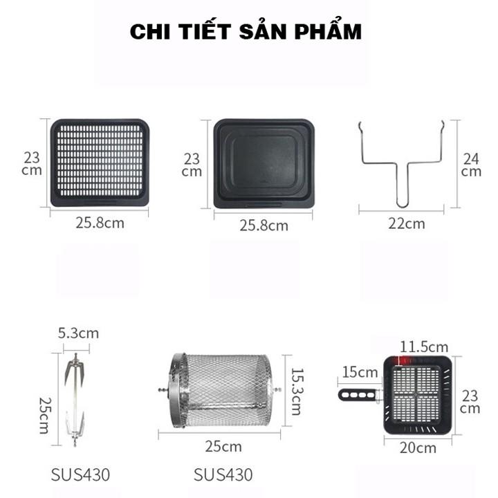 Nồi chiên không dầu điện tử LIVEN KZ-D1002 Dung tích 10L 1500W có lồng và trục quay bảo hành 12 tháng