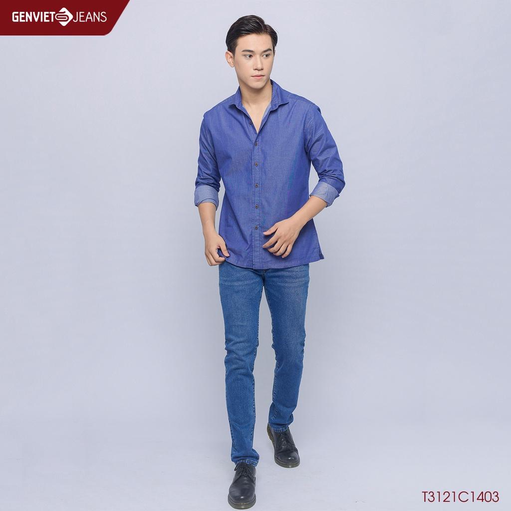 Áo Sơmi Dài Tay Jeans Nam GENVIET T3121C1403