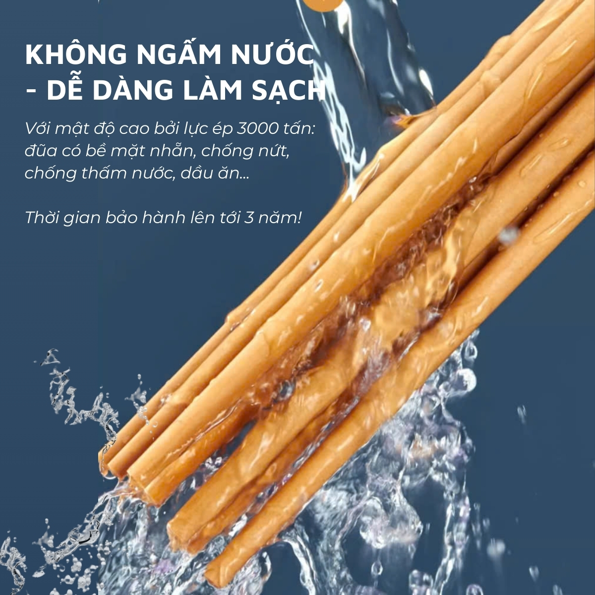 Đũa gỗ fiber mật độ cao DandiHome dùng được trong máy rửa bát - Bảo hành 3 năm