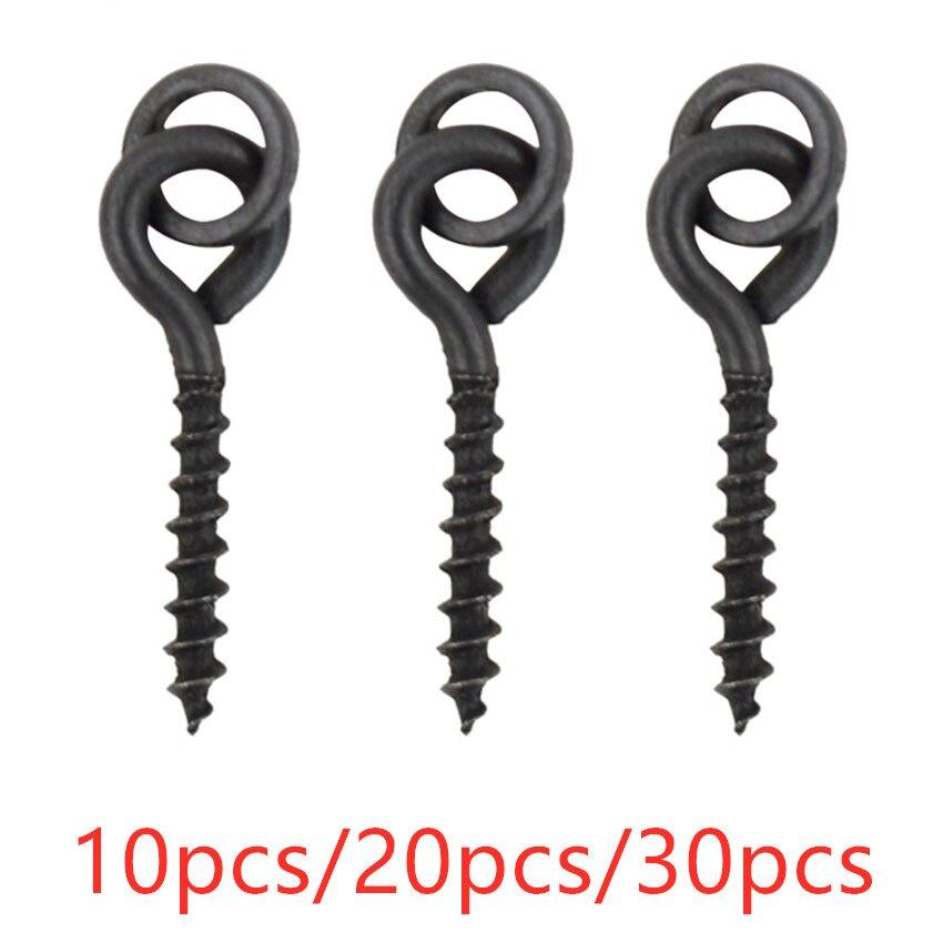10/20/30Pcs Fishing Hair Tackle Accessories Fishing Boilie Screw Bait Tool Fishing Bait Ring Swivel Chod Rigs Carp