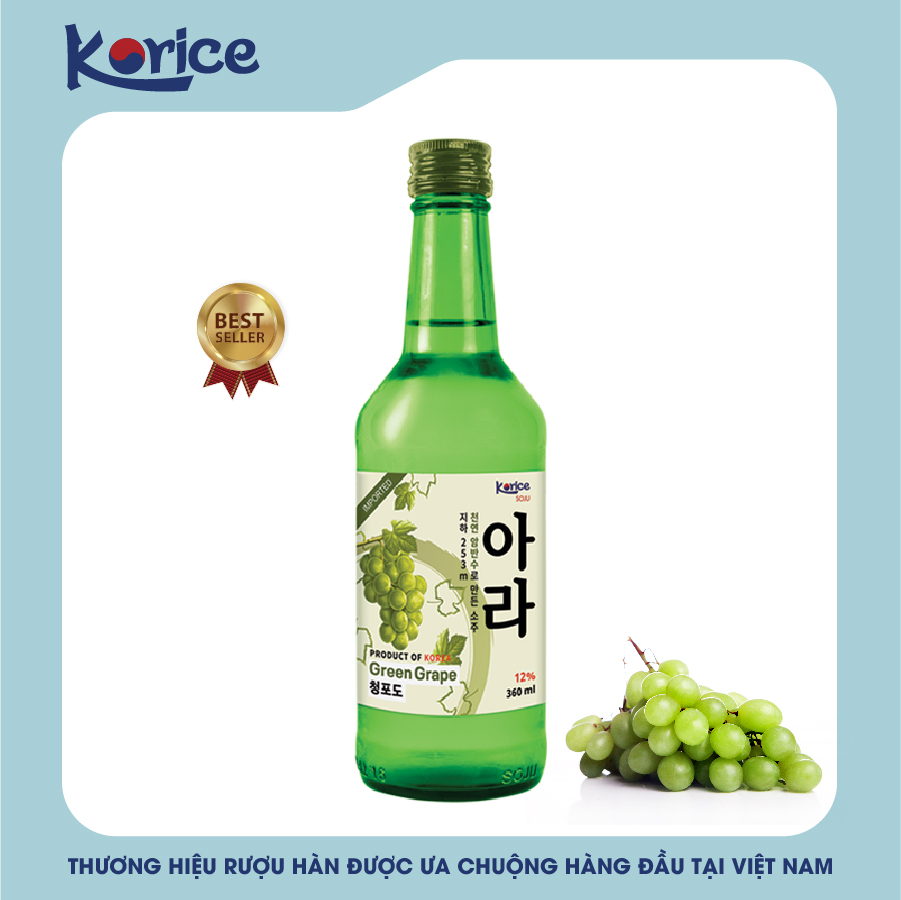 Rượu Soju Korice hương nho xanh 12% 360ml