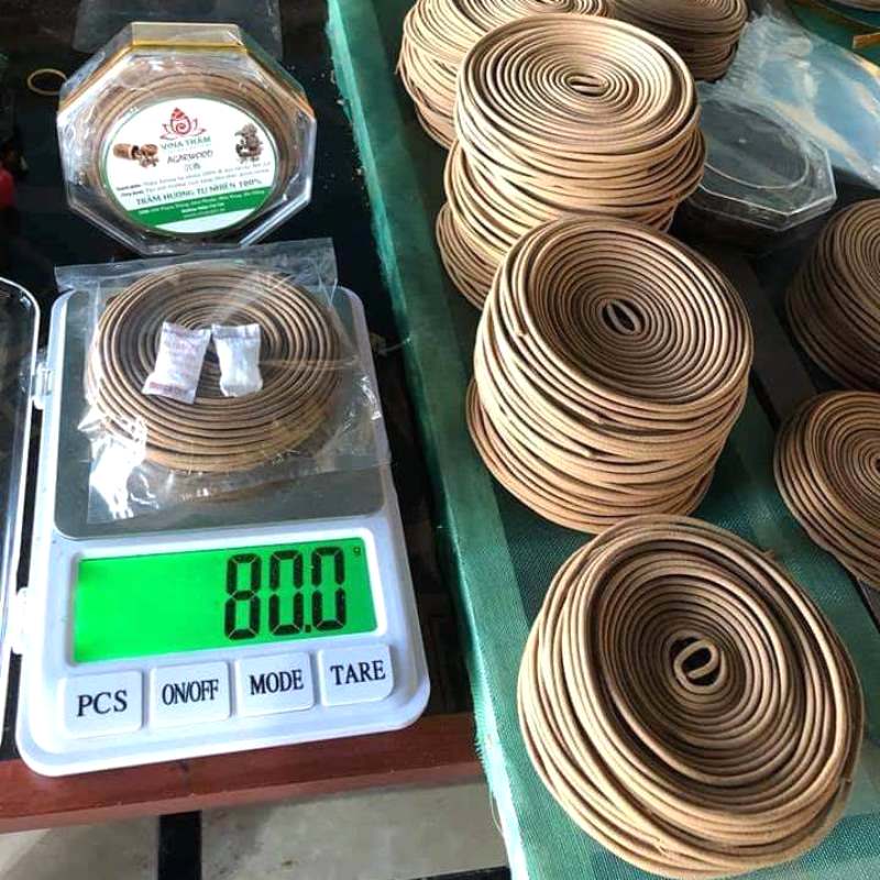 Nhang Khoanh Trầm Hương Nguyên Chất Cao Cấp Loại 8 giờ - Hộp 80gram