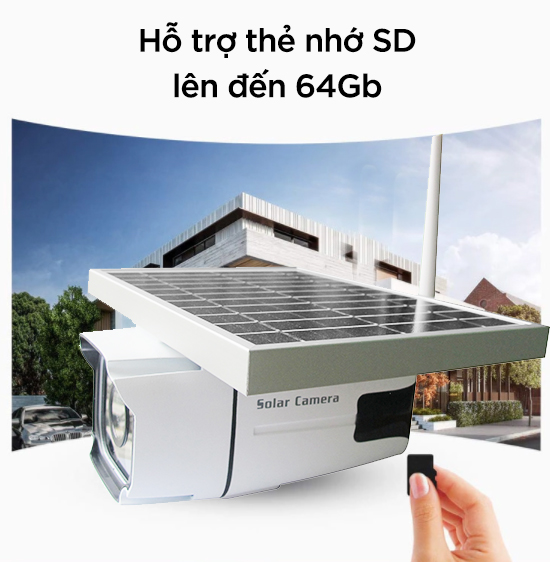 Camera Giám Sát Năng Lượng Mặt Trời 1080P FHD 2.0MP Wifi plus - Hàng Nhập Khẩu