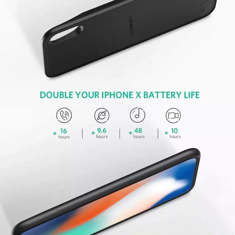 Ugreen UG50580PB128TK 3600Mah màu Đen Ốp sạc dự phòng cho Iphone X - HÀNG CHÍNH HÃNG