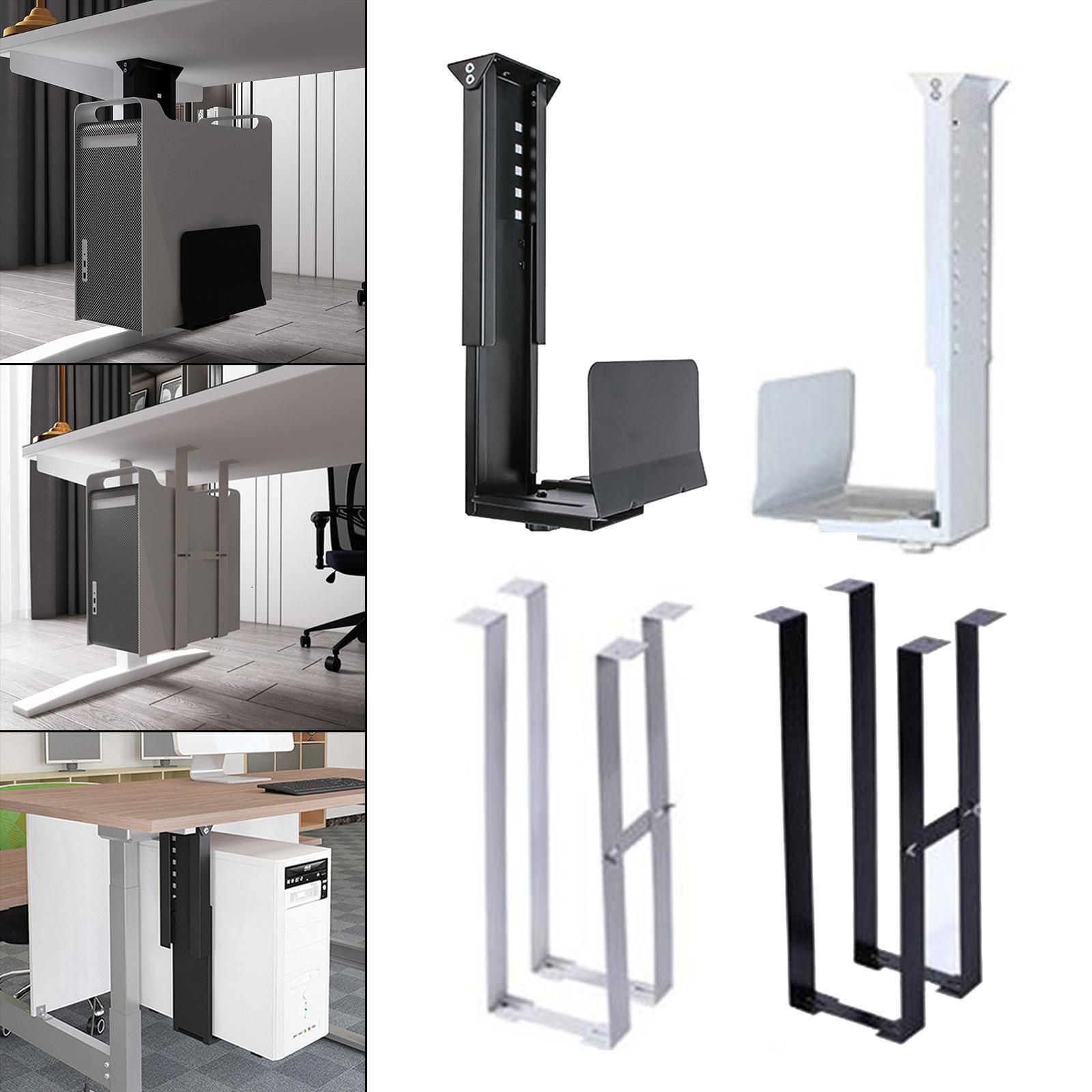 Computer Case Mount Steel Adjustable Under Desk for Office black