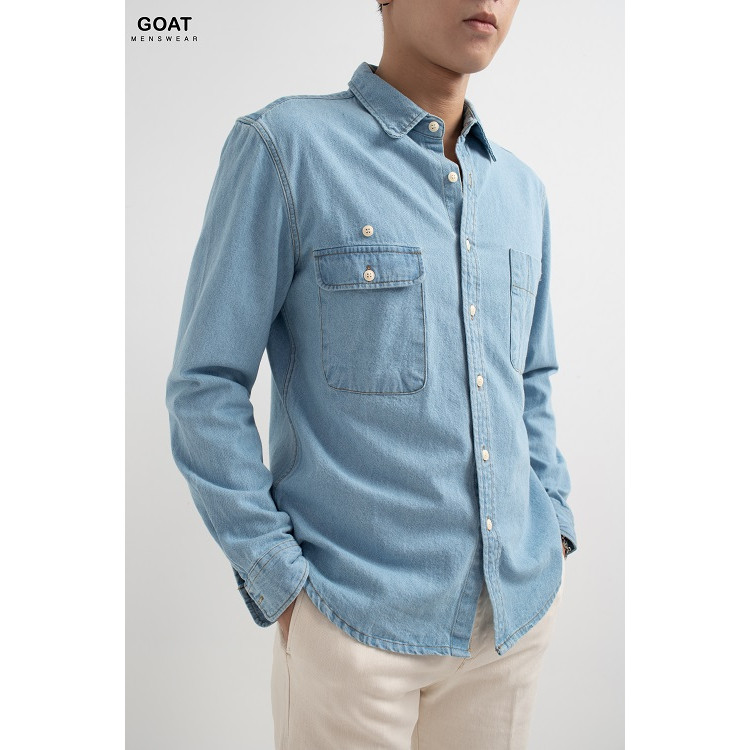 Hình ảnh Áo Sơ Mi Nam Chất Kaki Có Túi GOAT MENSWEAR