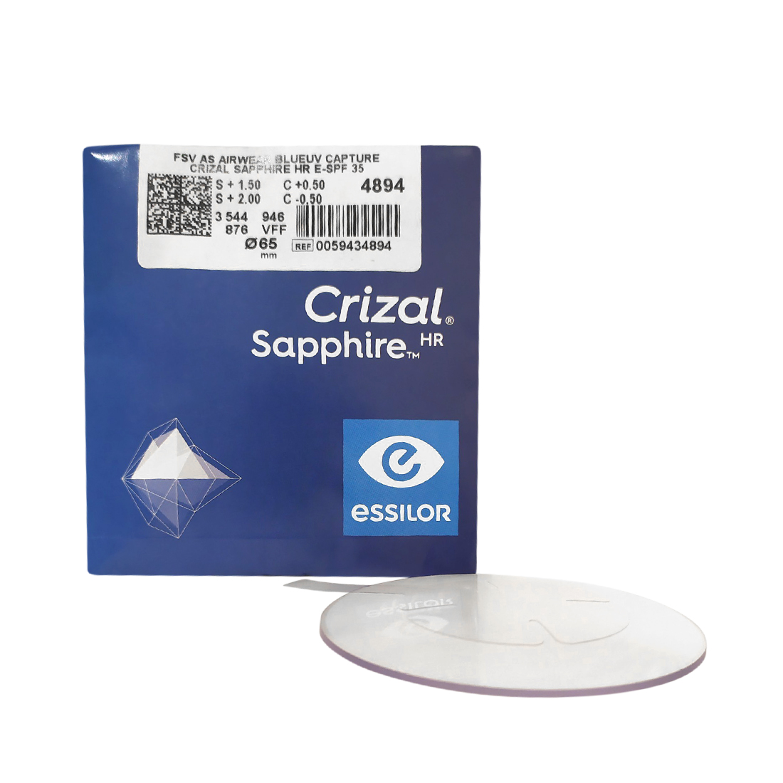 Tròng Essilor Crizal Sapphire chống ánh sáng xanh bảo vệ mắt khi ngồi máy tính điện thoại cho tầm nhìn trong suốt độ bền cao (1 cặp) 1.59