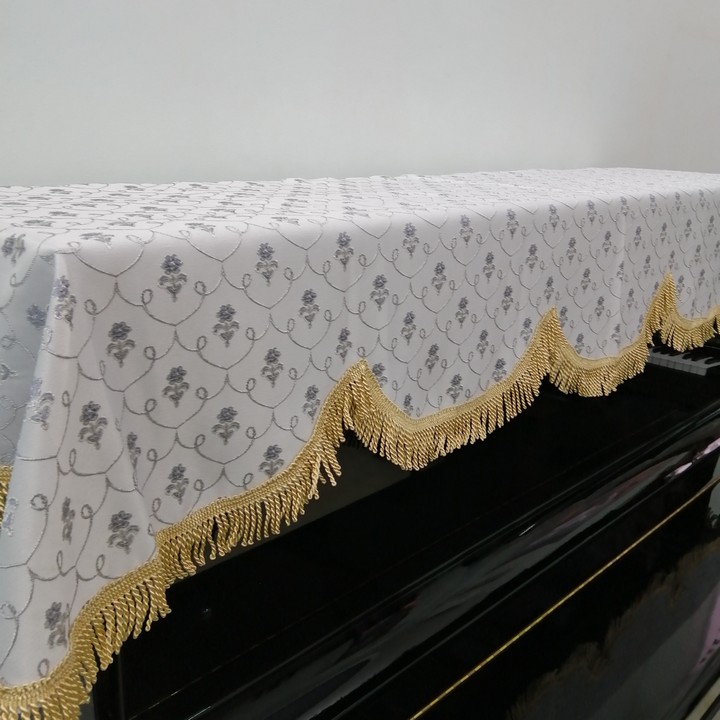 KHĂN PHỦ ĐÀN PIANO CƠ HOA LƯỚI MÀU XANH