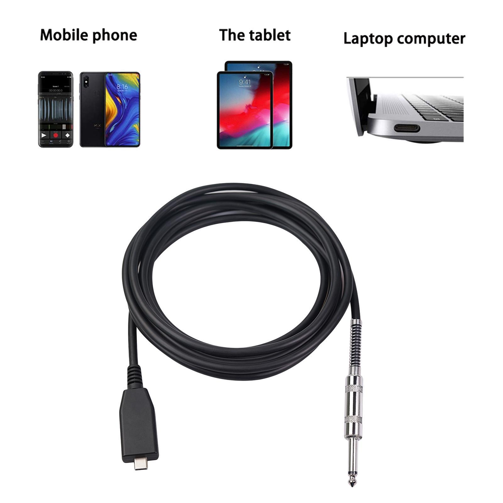 Type-C 6.35mm Cable Adapter  Plug and Play Low Noise High Fidelity 2m