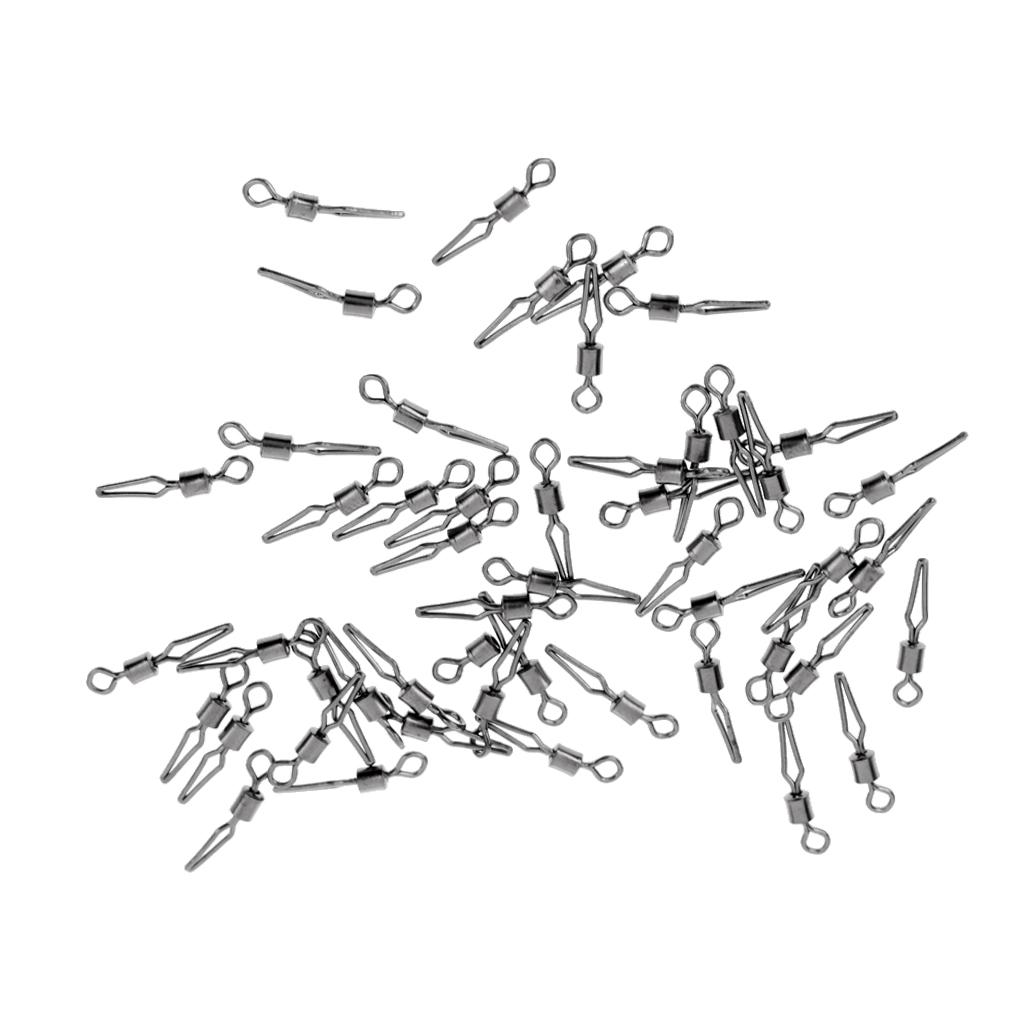 50 Pieces Swivel with Side Line Clip Fishing Tackle Fishing Connector