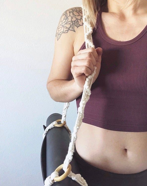 Dây đeo thảm tập yoga dây tết macrame treo trang trí DTT002