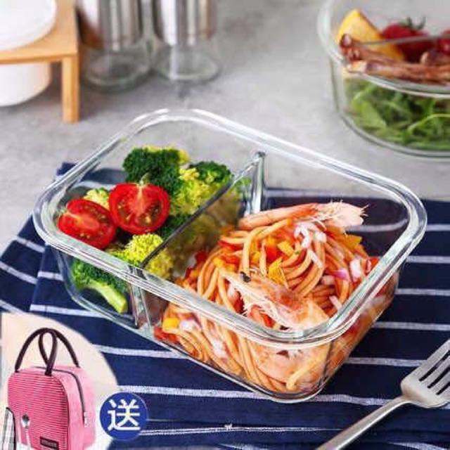 Hộp thuỷ tinh lock 2 ngăn 600ml