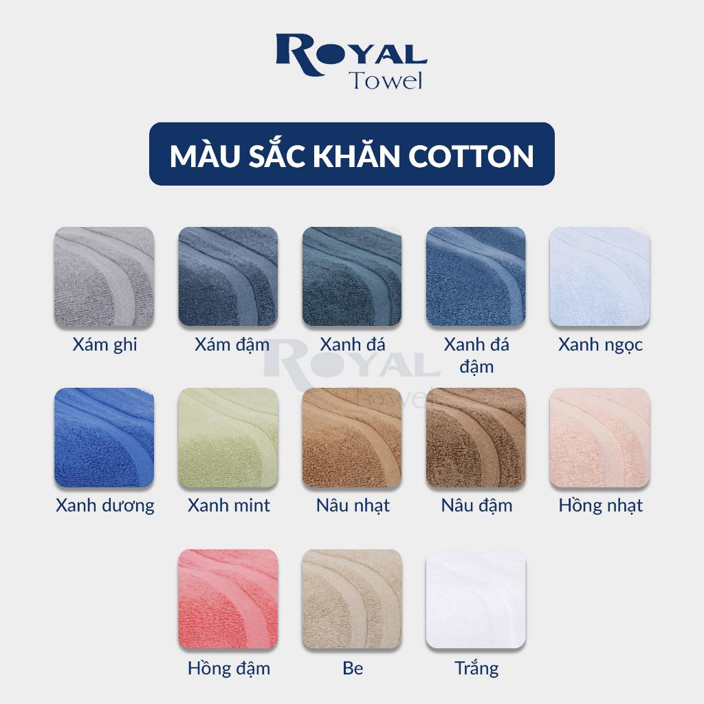 Combo 6 khăn Royal gồm 2 khăn tắm, 2 khăn lau đầu, 2 khăn mặt không đổ lông, không ra màu, mềm và thấm hút