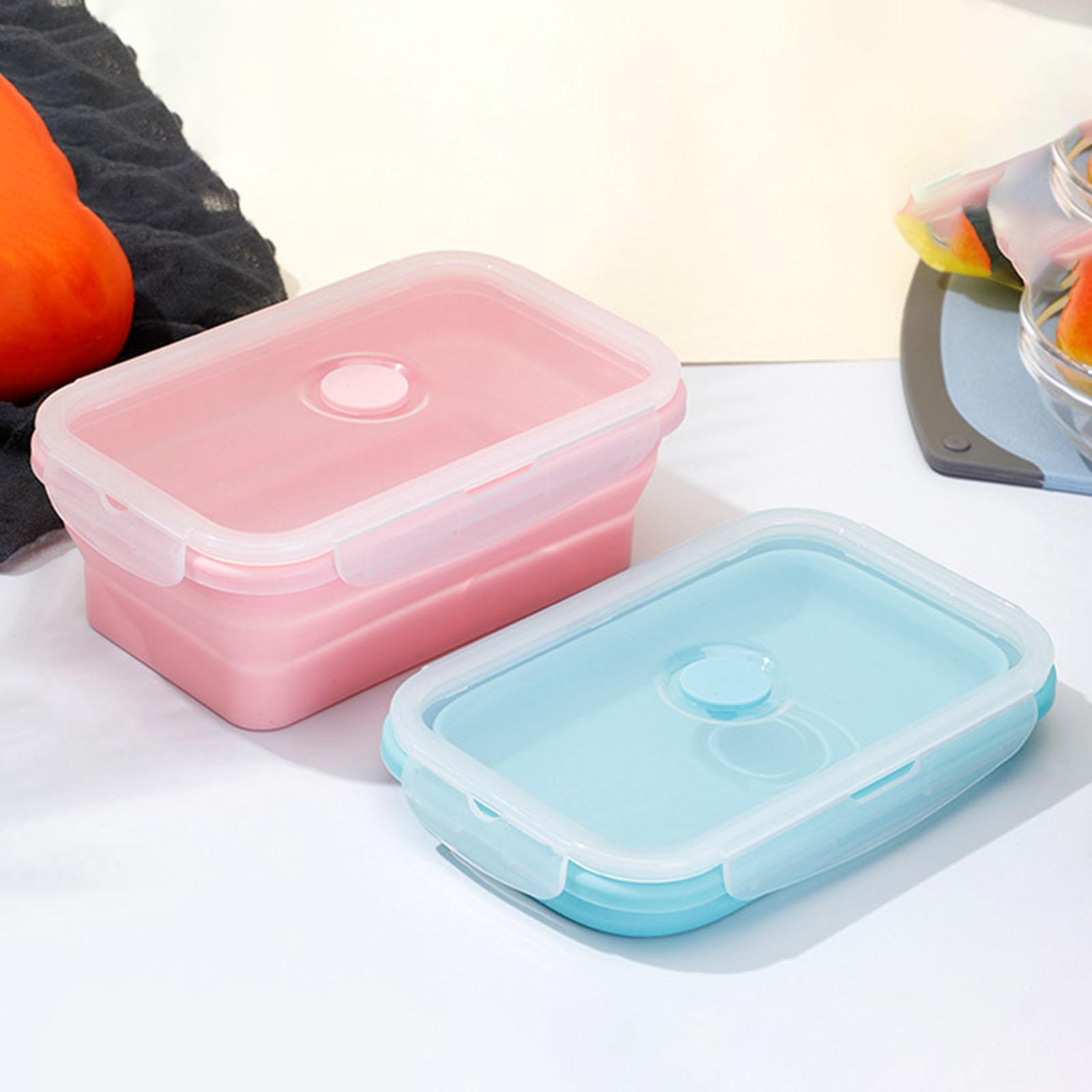 3Pcs Eco Friendly Silicone Bento Lunch Box Microwave Safety for Home
