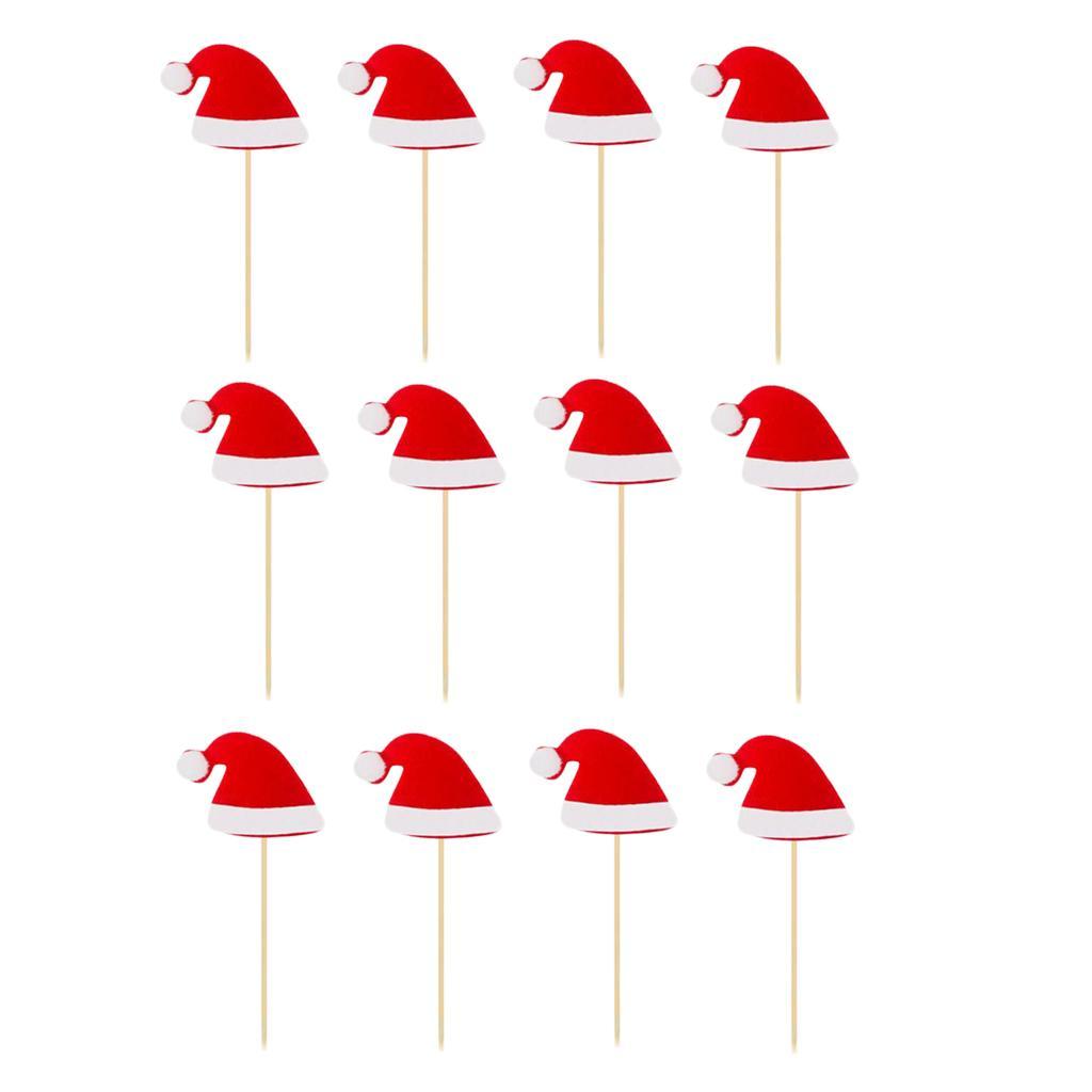 12 Pcs Christmas Cupcake Toppers Cake Topper Picks for Christmas Birthday  Shower Wedding Cake Decoration ()