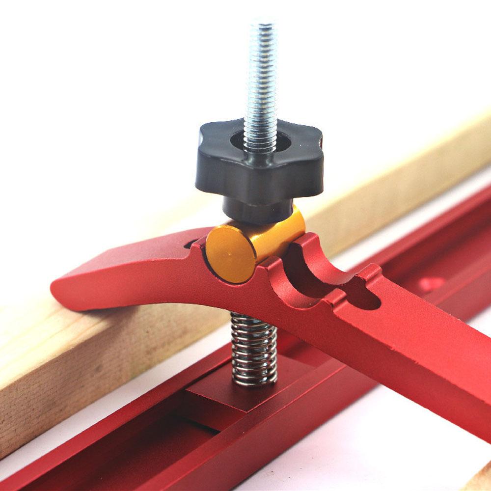 Aluminum Alloy Quick Acting Hold Down Clamp T-slot T-track Clamp Set Woodworking Tools