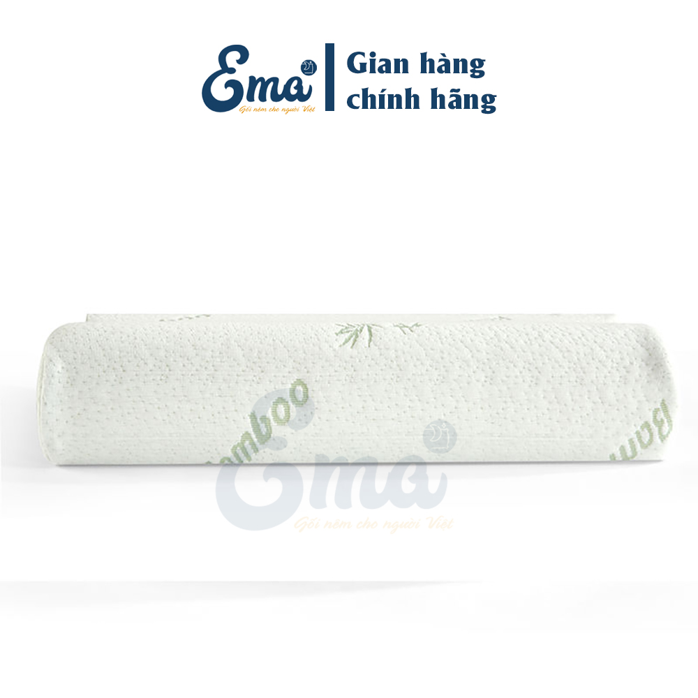 Gối ngủ cao su non vỏ sợi tre kháng khuẩn EMA - Phong cách Nhật Bản - Chống đau mỏi cổ vai gáy, ngủ ngáy