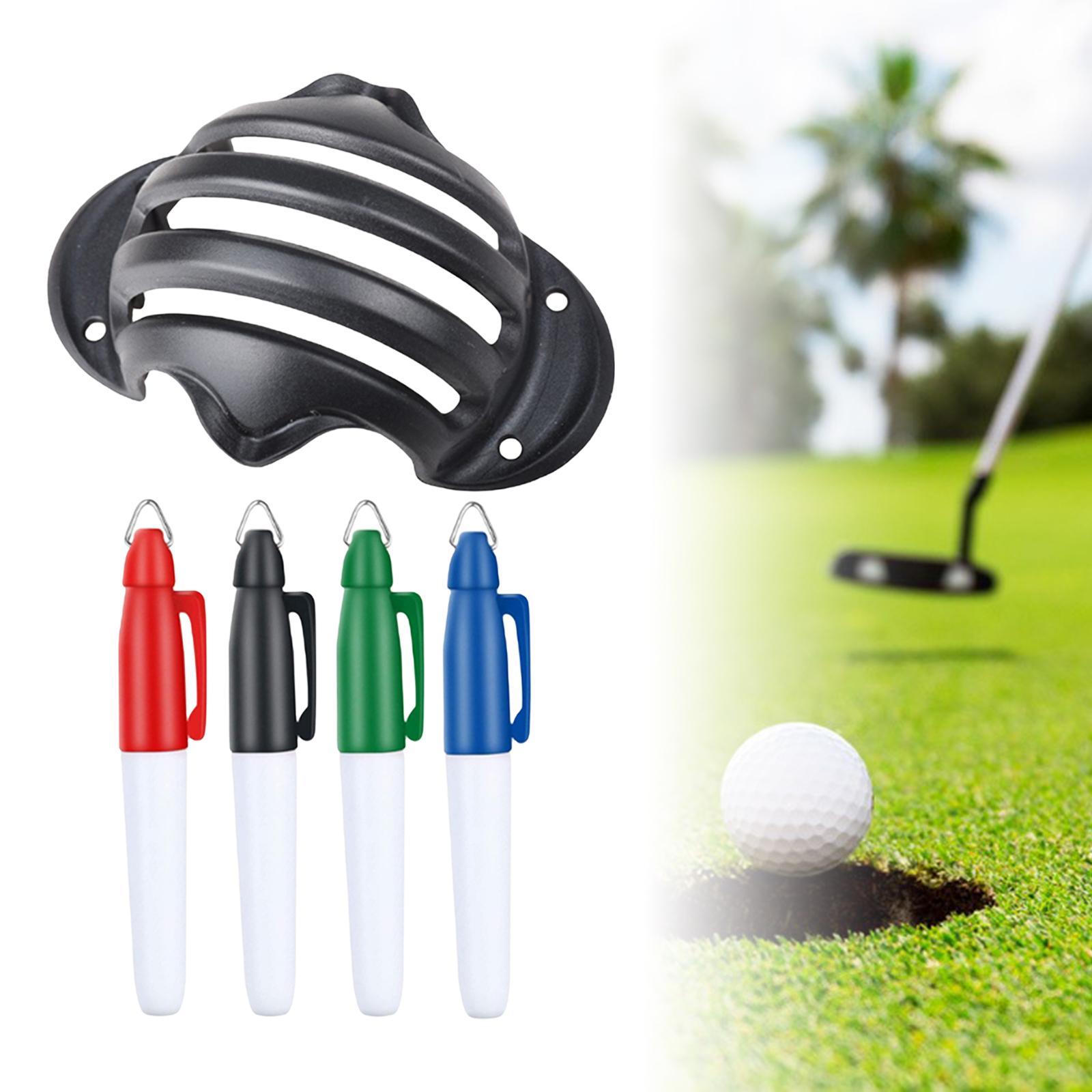 Sports Alignment Golf Ball Marker Line Tool Drawing  w/ 4 Pens