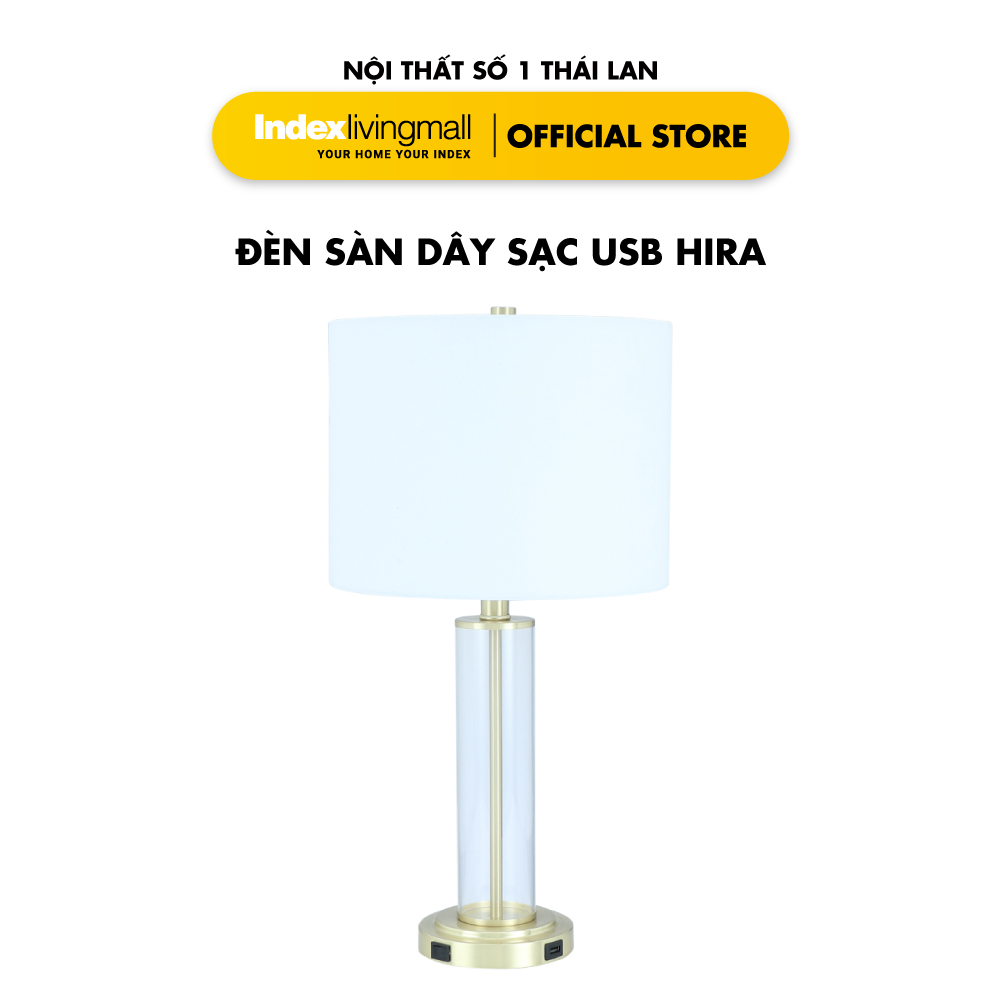 Đèn Bàn Trang Trí HIRA Màu Gold Sử Dụng Cổng Sạc USB | Index Living Mall | Nội Thất Nhập Khẩu Thái Lan - Phân Phối Độc Quyền Tại Việt Nam