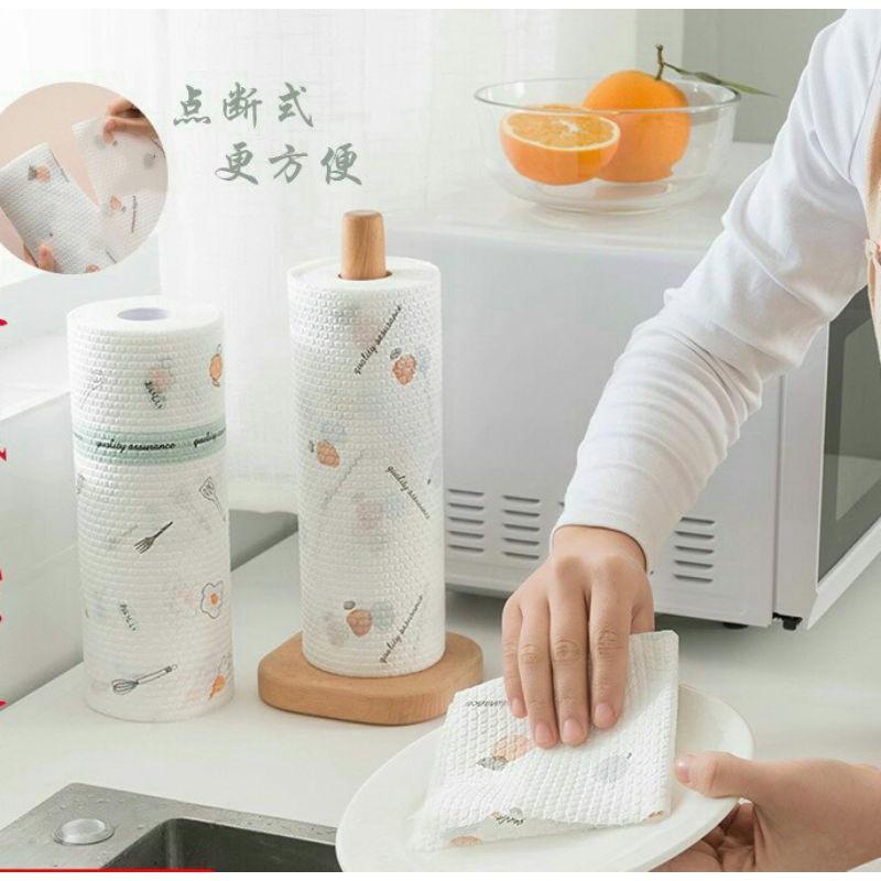 Cuộn giấy lau đa năng bằng khăn lau bếp vải in hình không dệt-Khăn giấy lau nhà bếp có thể tái sử dụng