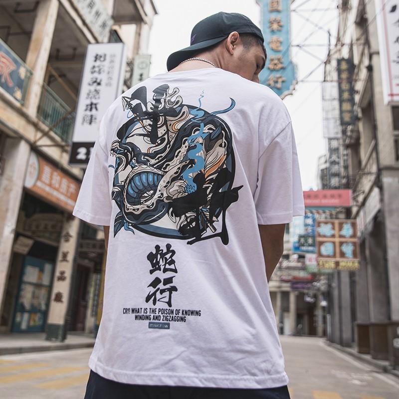 Áo thun nam Unisex hình rắn hiphop