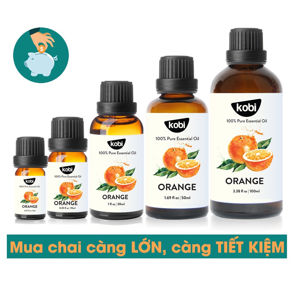 Tinh Dầu Cam Ngọt Kobi - Tinh Dầu Thiên Nhiên Nguyên Chất, Tinh Dầu Xông Phòng, Giúp Giảm Stress, Xua Đuổi Côn Trùng Và Khử Mùi Hiệu Quả, Thích Hợp Dùng Với Đèn Xông Và Máy Khuếch Tán Tinh Dầu (5ml)