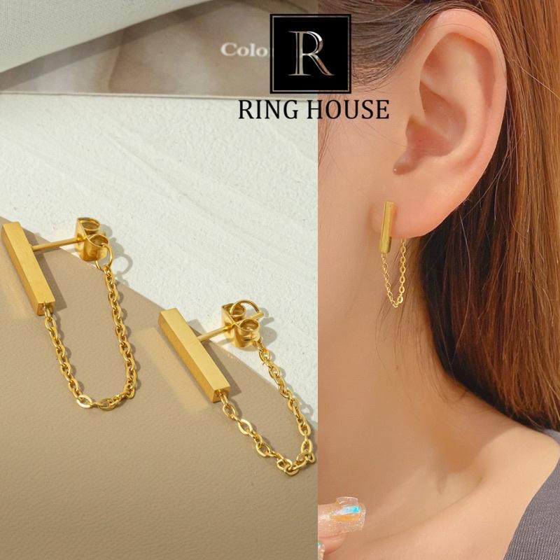 Khuyên Tai Bông Tai Nữ Titan Không Đen Gỉ Khối Nhật Thả Đẹp