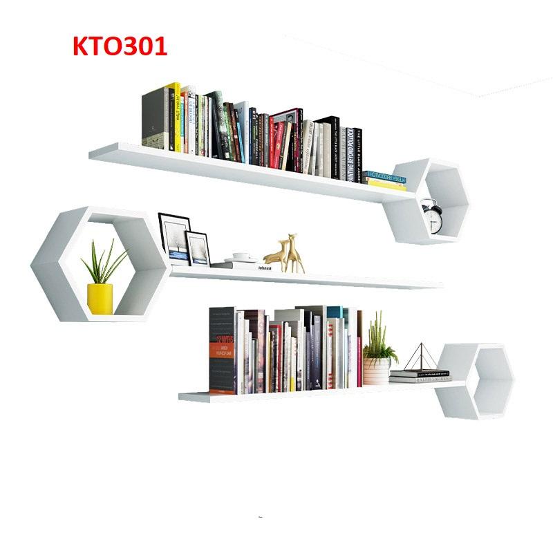 Kệ sách, kệ trang trí, kệ treo tường bằng gỗ MDF KTO301