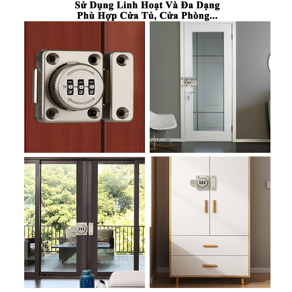 Chốt Khóa Mật Khẩu KUNBE Dạng Núm Xoay Hợp Kim Bền Bỉ An Toàn Bảo Mật Phù Hợp Nhiều Loại Cửa