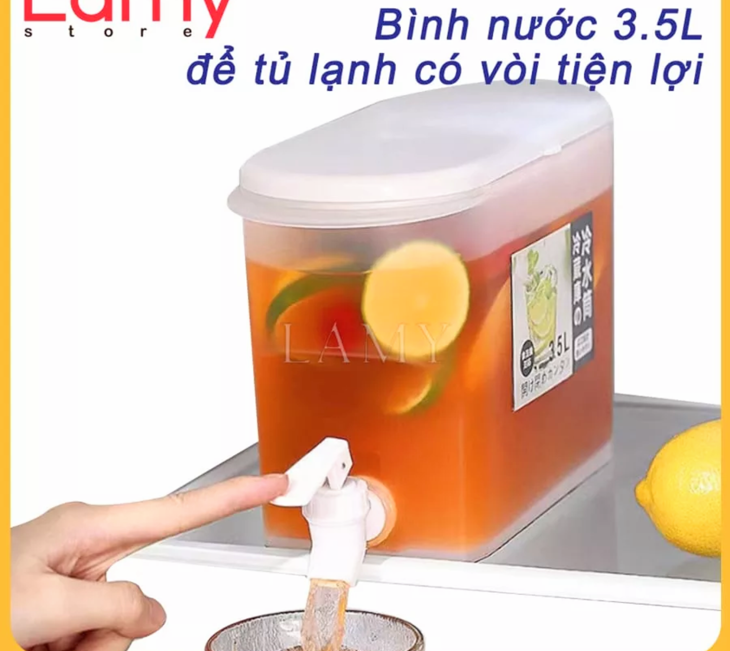 BÌNH ĐỰNG NƯỚC ĐỂ TỦ LẠNH 3.5L CÓ VÒI TIỆN DỤNG HÀNG DẦY ĐẸP