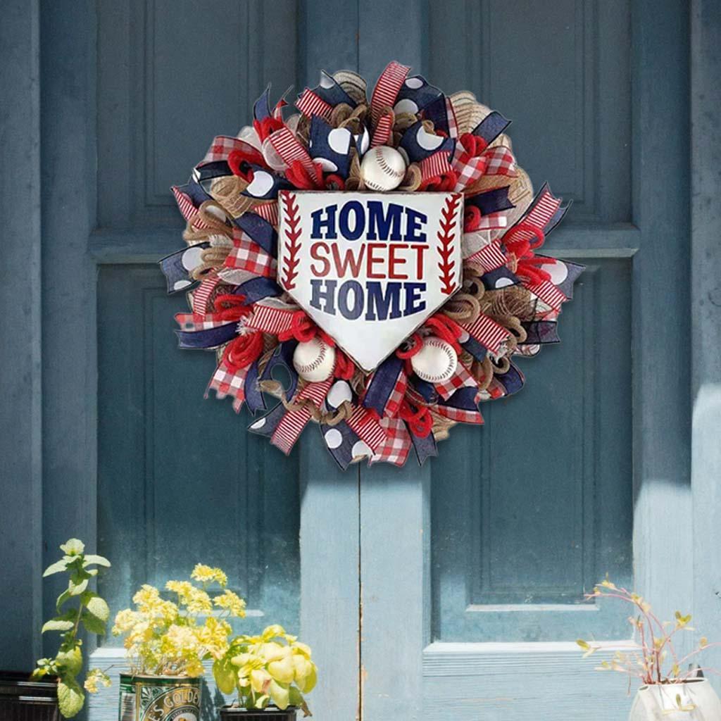 Front Door Wreath Artificial Flower Garland Simulation Independence Day Wall