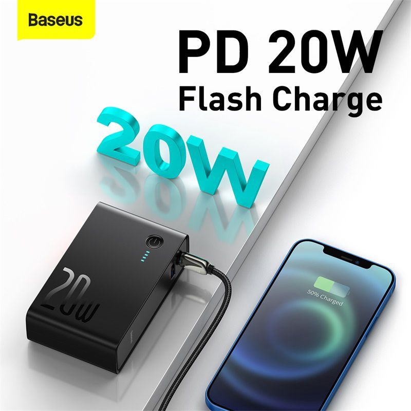 Củ sạc nhanh kiêm pin sạc dự phòng Baseus Power Station 2 Power Bank Adaptor 10000mAh 20W PD/QC3.0 (10000mAh, Type C/USB Quick Charge, Travel Charger &amp; Powerbank)- PPNL- Hàng chính hãng