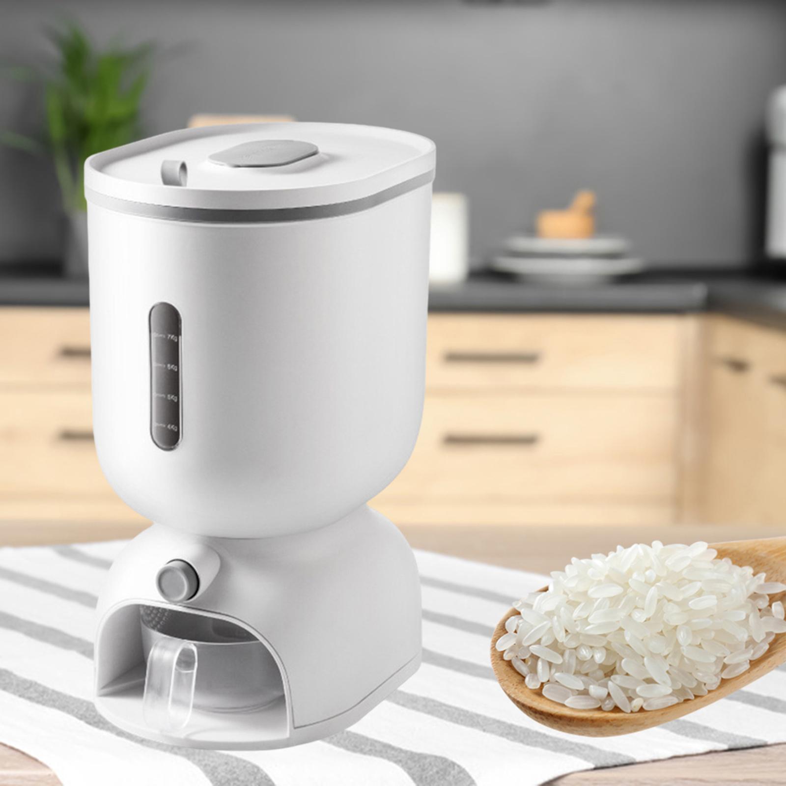 Kitchen Food Container Storage Box Cereal Dispenser Grain Rice Gray