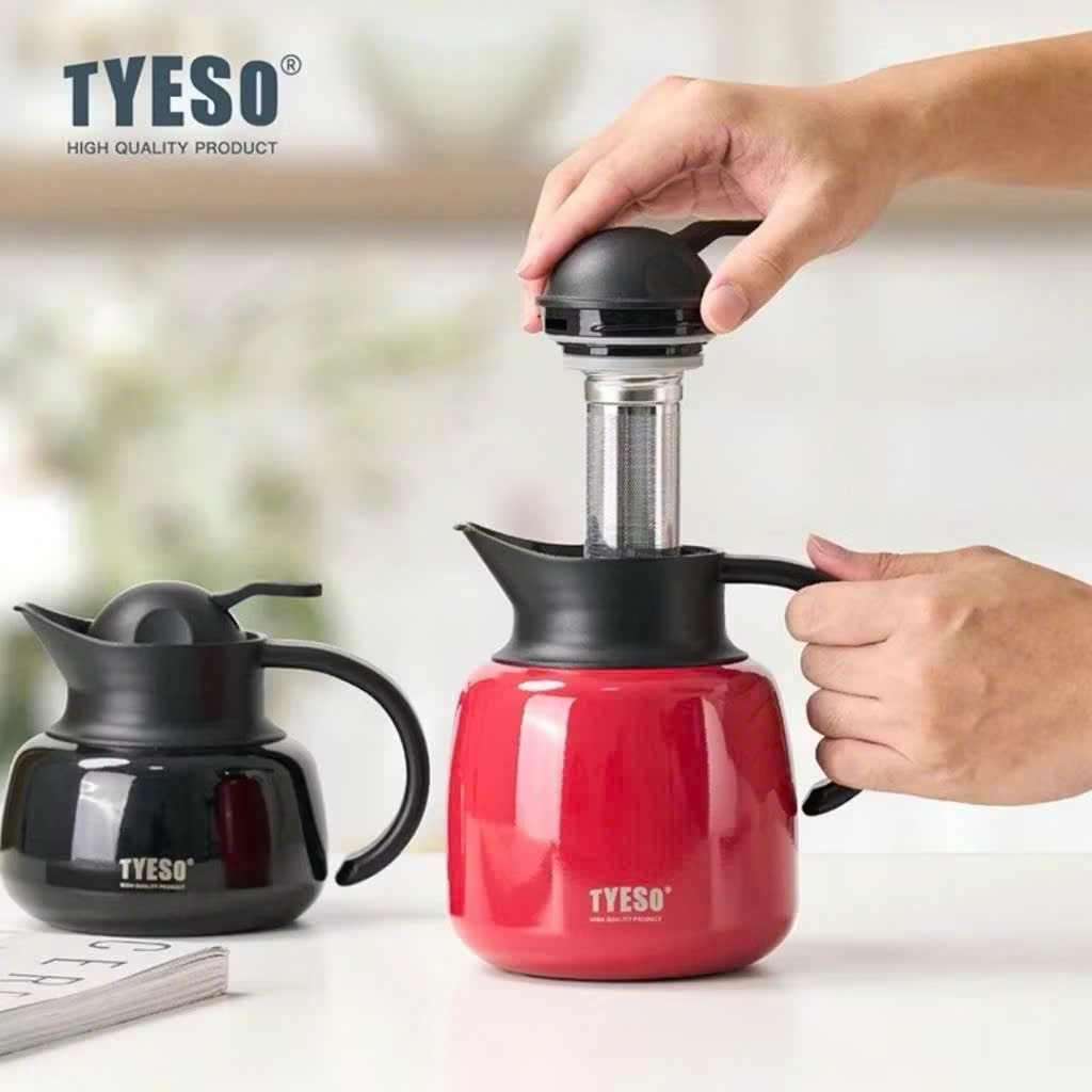 Bình trà giữ nhiệt TYESO TS-8876 750ml có lọc trà , Hàng chính hãng