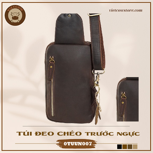 Túi Đeo Chéo Da Bò Sáp, Túi Đeo Chéo Da Bò Thời Trang_VietCow_0TUUN007