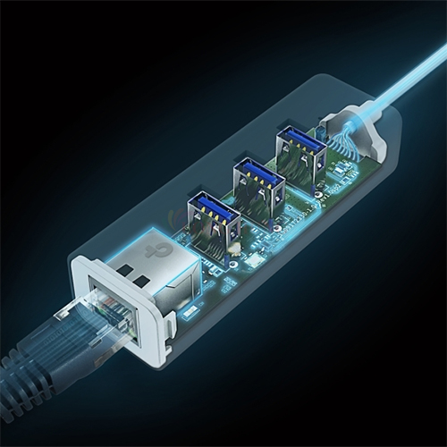 Cổng chuyển đổi TP-Link USB Type-C 3-Port Hub & Gigabit Ethernet Adapter UE330C - Hàng chính hãng