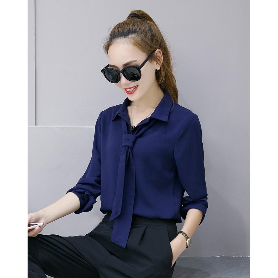 Áo sơ Mi Công Sở Cổ Thắt Dây - QA0052