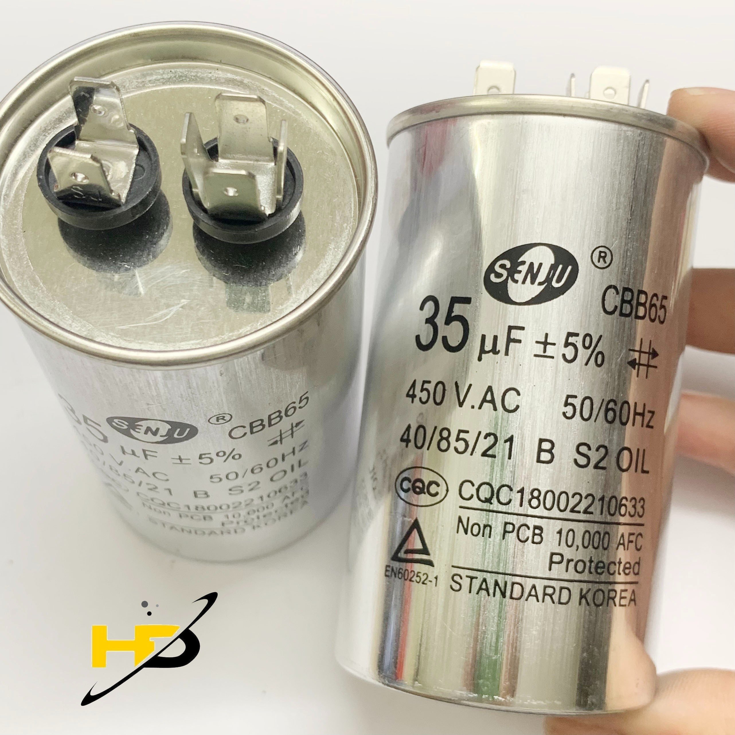Tụ Khởi Động CBB65 35uF 450V Dùng Cho Máy Lạnh, Điều Hòa, Máy Giặt Vỏ Nhôm