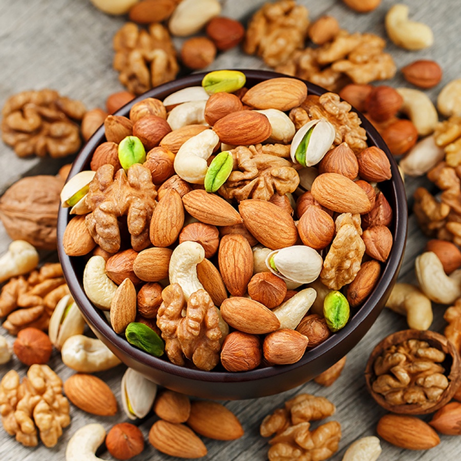 Hạt Dinh Dưỡng Hạnh Nhân, Hạt Điều We Love Nuts Harvest Box gói 45g