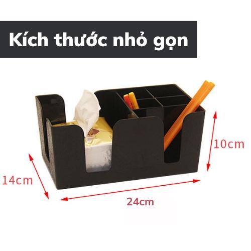 Khay đựng đồ đa năng 6 ngăn tiện lợi đựng khăn giấy thìa đũa ống hút dành cho quán cafe văn phòng nhà ở bảo hành 1 đổi 1