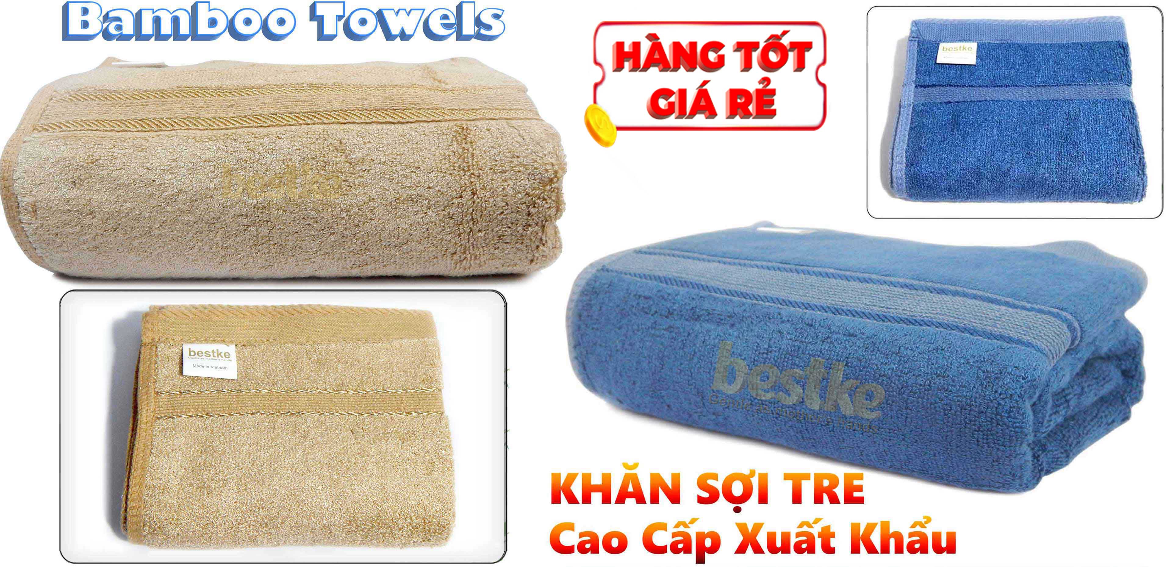 GIẢM SỐC 4 khăn gội quấn đầu sợi tre cao cấp 75x35cm = 120g/cái