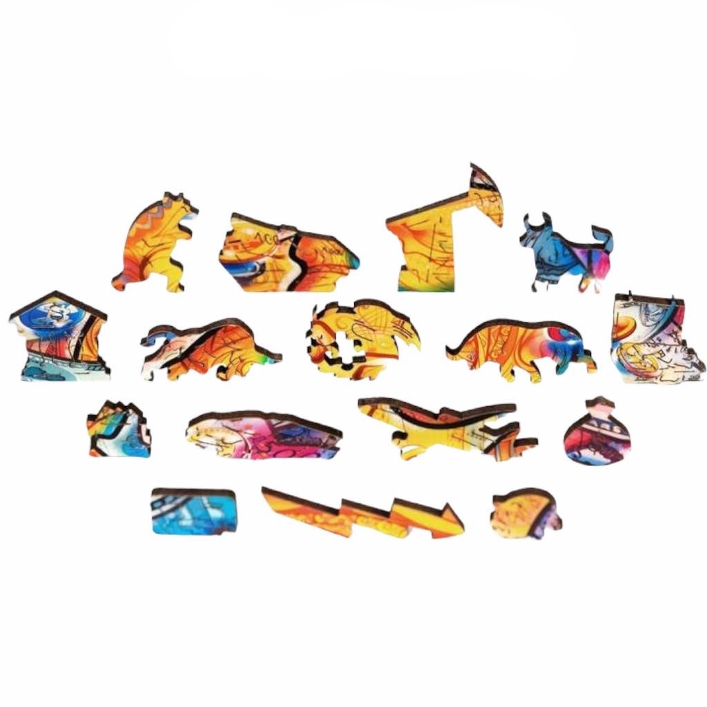 Bộ xếp hình gỗ đồ chơi puzzle ghép hình con vật độc đáo – Con Voi- TGP009