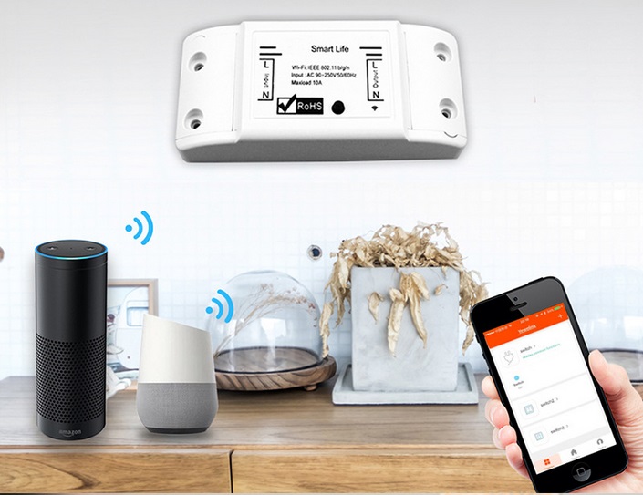 Công tắc điều khiển từ xa kết nối wifi/3G/4G Smart life phần mềm tiếng việt dễ sử dụng