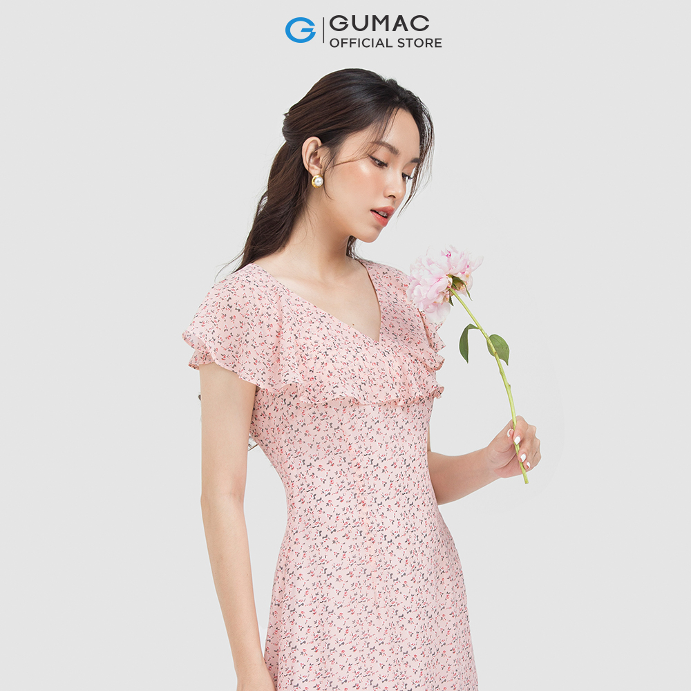 Đầm suông nữ GUMAC DC06069 maxi cổ bèo
