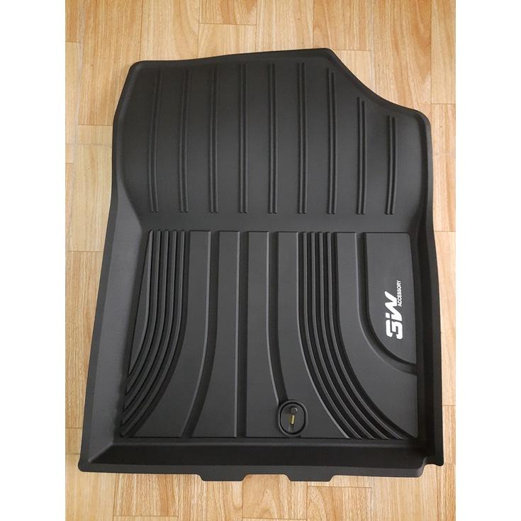 Thảm lót sàn xe ô tô Hyundai SantaFe 2019-đến nay Nhãn hiệu Macsim 3W chất liệu nhựa TPE đúc khuôn cao cấp - màu đen