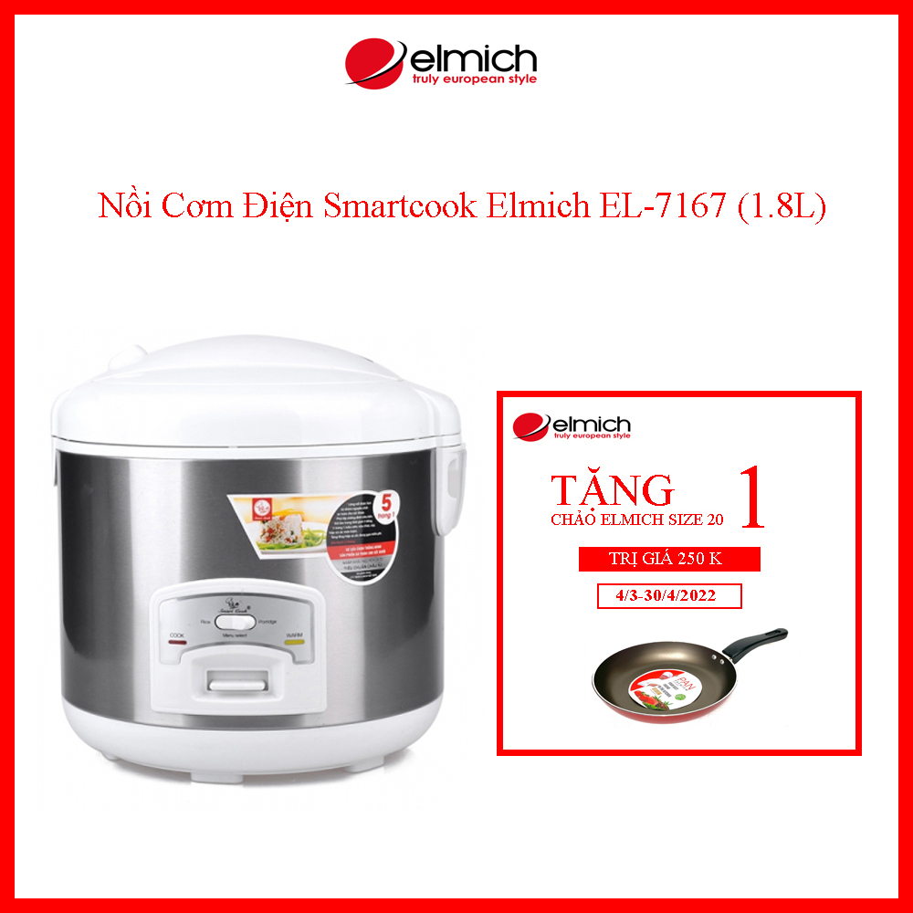 Nồi Cơm Điện Smartcook Elmich EL-7167 (1.8L) - Hàng chính hãng