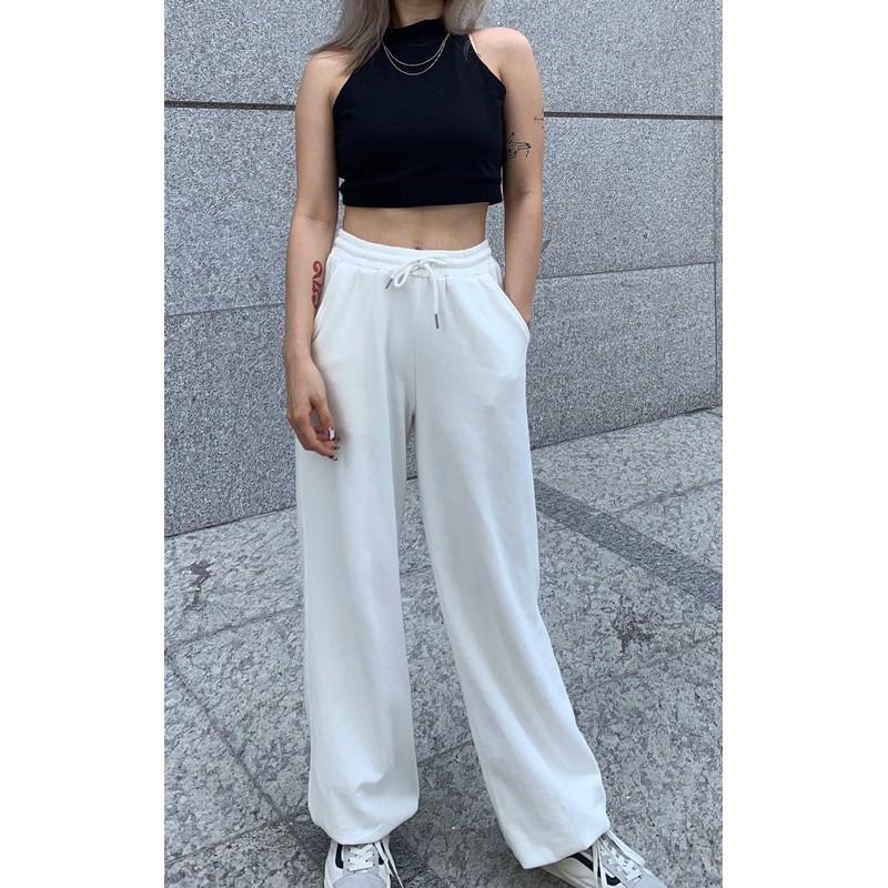 Quần sweatpants đen trắng basic Caroline Pants Lnd