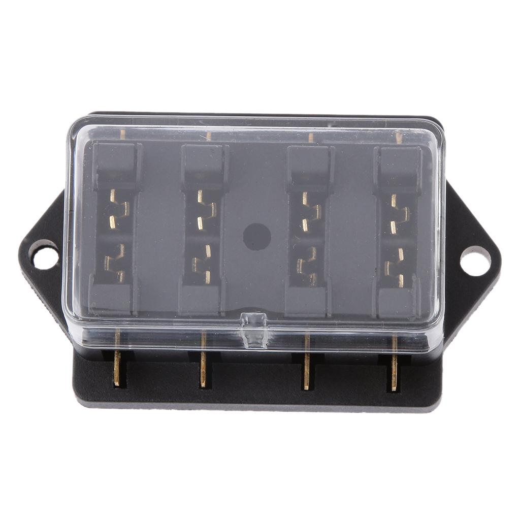 Fuse Holder Box Block 4 Way Car Auto Boat Circuit + 4 Blade Fuse 10A / 20A / 30A 12V /24V